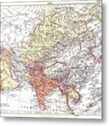 Map Of Asia #1 Metal Print