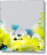 Mountain Home In Spring Metal Print