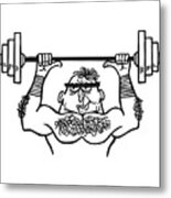 Muscle Man Lifting Weights #1 Metal Print