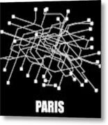Paris Black Subway Map #1 Metal Print
