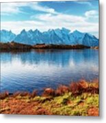 Picturesque View Of Chesery Lake Lac De #1 Metal Print