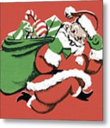 Running Santa #1 Metal Print