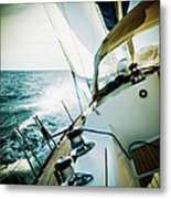 Sailing In The Wind With Sailboat #1 Metal Print