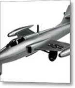 Silver Jet Airplane #1 Metal Print