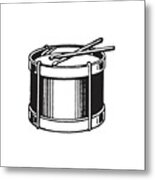 Snare Drum With Drumsticks #1 Metal Print