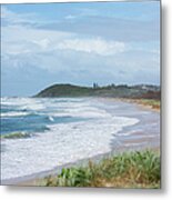 Storm Swell Waves On A Beach #1 Metal Print