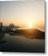 Sunrise At Haeundae Beach In Busan #1 Metal Print
