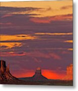The Mittens And Merrick Butte At Sunset Metal Print