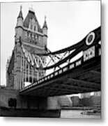 Tower Bridge In Black And White #1 Metal Print