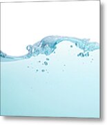 Water Surface And Wave On White #1 Metal Print