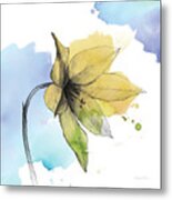 Watercolor Graphite Flower Viii #1 Metal Print