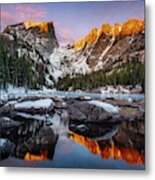 Winter Sunrise At Dream Lake #1 Metal Print