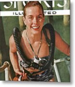 Zale Parry Girl Skin Diver Sports Illustrated Cover #1 Metal Print