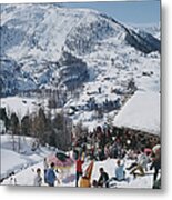 Zermatt Skiing Metal Print