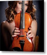 124.1854 Violin Musician In Color #1241854 Metal Print