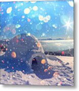 Real Snow Igloo House In The Winter #15 Metal Print