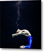 Ballet Dancer Underwater Metal Print
