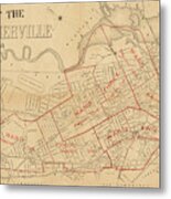 1884 City Of Somerville Ma Ward Map Metal Print