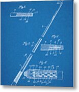 1917 Billiard Pool Cue Blueprint Patent Print Metal Print