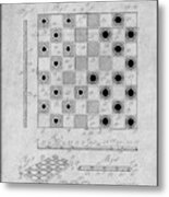 1921 Checker And Chess Board Gray Patent Print Metal Print