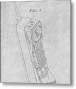 1988 Motorola Cell Phone Gray Patent Print Metal Print