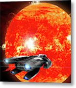 A Spaceship Explores A New Red Star #2 Metal Print