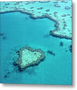 Aerial Of Heart-shaped Reef At Hardy #2 Metal Print