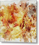 Autumn Leaves Abstract Metal Print