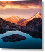 Colourful Sunset On Lac Blanc Lake #2 Metal Print