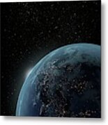 Earth At Night After Sunset #2 Metal Print