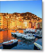 Italy, Liguria, Genova District, Mediterranean Sea, Ligurian Sea, Ligurian Riviera, Riviera Di Levante, Camogli, The Old Port #2 Metal Print