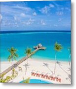 Luxury Bay And Beach From Aerial Top #2 Metal Print