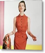 Model In A Vogue Patterns Dress #2 Metal Print