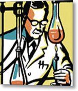 Scientist In A Laboratory #2 Metal Poster