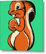 Squirrel Holding A Nut #2 Metal Poster