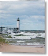 Waves At The Light #2 Metal Print