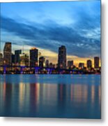 Miami Sunset Skyline #3 Metal Print