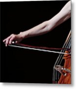 A Female Cellist Playing Cello On #3 Metal Print