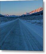 Dalton Highway In Wintertime Crossing Brooks Range, Yukon-koyukuk Census Area, Alaska, Usa #3 Metal Print