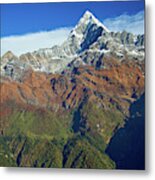 Machapuchare Mountain Fishtail In Himalayas Range Nepal #3 Metal Print