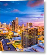 Miami, Florida, Usa Downtown Cityscape #3 Metal Print