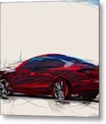 Tesla Model 3 Drawing #4 Metal Print
