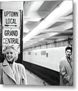Marilyn In Grand Central Station #4 Metal Print