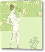 Woman With Flowers #4 Metal Print