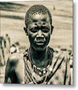 4300 Portrait Young Maasai Ngorongoro Tanzania Metal Print
