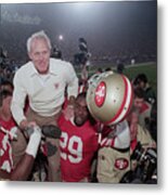 49ers Carrying Coach After Super Bowl Metal Print