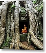 Buddhist Monk At Angkor Wat Temple #5 Metal Print
