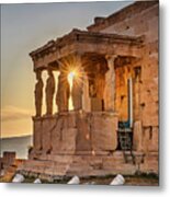 Temple At Acropolis, Athens, Greece #5 Metal Print