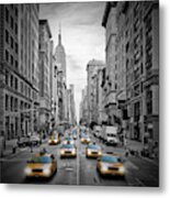 5th Avenue Nyc Traffic Metal Print