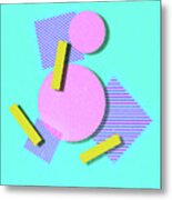 80s Style Art And Design Metal Print